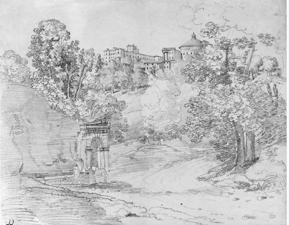 Luigi Basiletti-29-Veduta di Ariccia con arco